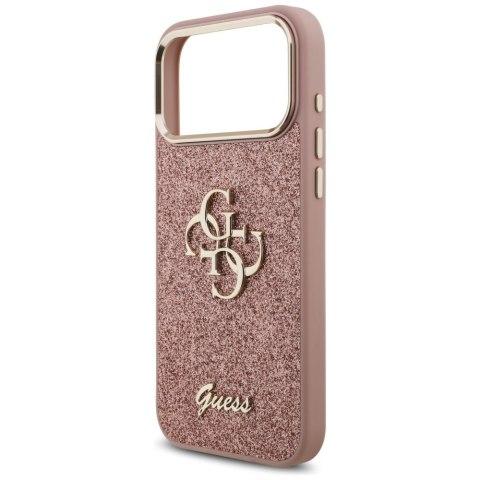Etui Guess Fixed Glitter Big 4G Metal Frame do iPhone 17 Pro Max różowy