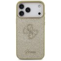 Etui Guess Fixed Glitter Big 4G Metal Frame do iPhone 17 Pro Max złoty