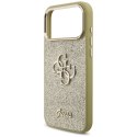 Etui Guess Fixed Glitter Big 4G Metal Frame do iPhone 17 Pro Max złoty