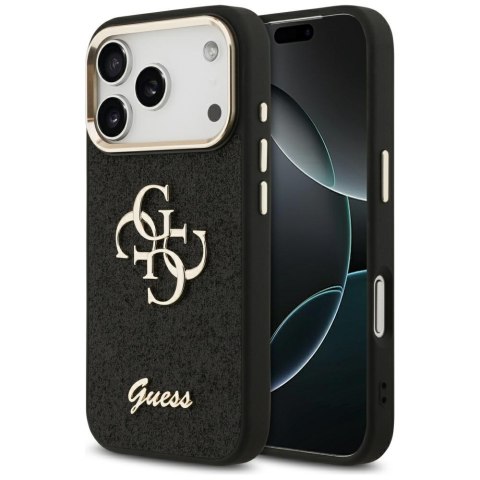 Etui Guess Fixed Glitter Big 4G Metal Frame do iPhone 17 Pro czarny