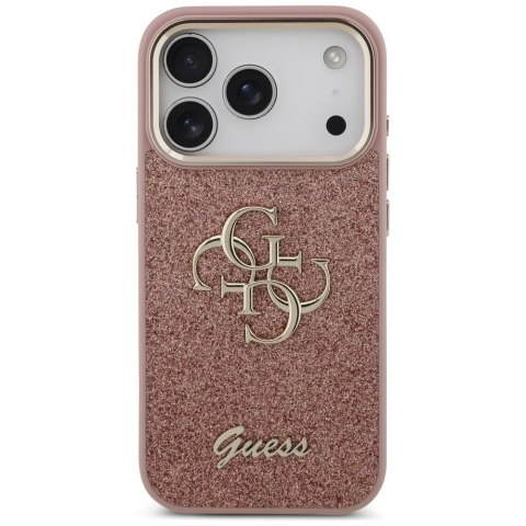 Etui Guess Fixed Glitter Big 4G Metal Frame do iPhone 17 Pro różowy