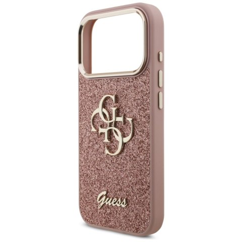 Etui Guess Fixed Glitter Big 4G Metal Frame do iPhone 17 Pro różowy