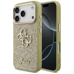Etui Guess Fixed Glitter Big 4G Metal Frame do iPhone 17 Pro złoty