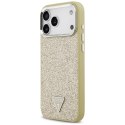 Etui Guess Glitter Triangle Logo MagSafe do iPhone 17 Pro Max złoty