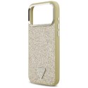 Etui Guess Glitter Triangle Logo MagSafe do iPhone 17 Pro Max złoty
