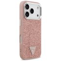 Etui Guess Glitter Triangle Logo MagSafe do iPhone 17 Pro różowy