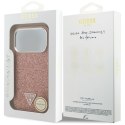 Etui Guess Glitter Triangle Logo MagSafe do iPhone 17 Pro różowy