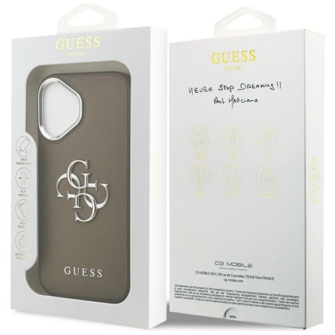Etui Guess Grained Big 4G Classic Logo do iPhone 17 brązowy