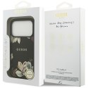 Etui Guess Grained Flowers Classic Logo MagSafe do iPhone 17 Pro czarny