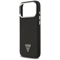 Etui Guess Grained Triangle Logo MagSafe do iPhone 17 Pro Max czarny