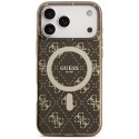 Etui Guess IML 4G Background MagSafe do iPhone 17 Pro Max brązowy