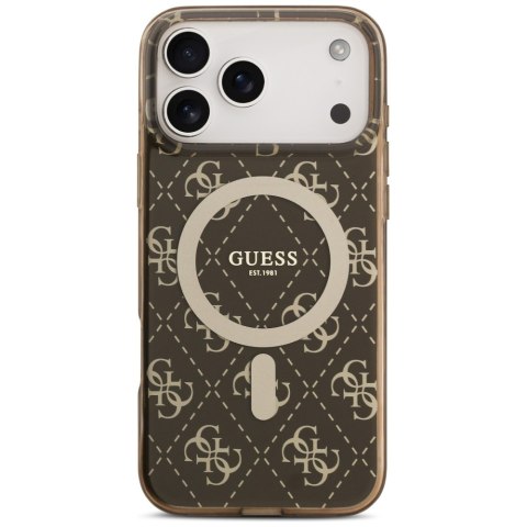 Etui Guess IML 4G Background MagSafe do iPhone 17 Pro Max brązowy