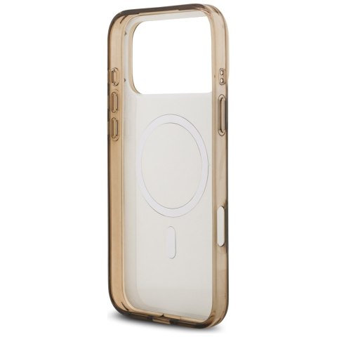 Etui Guess IML 4G Background MagSafe do iPhone 17 Pro Max brązowy