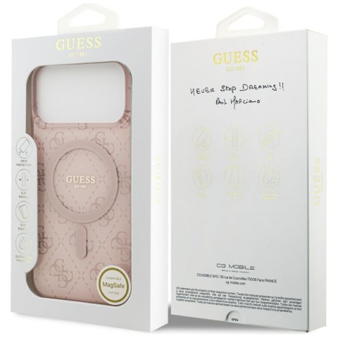 Etui Guess IML 4G Background MagSafe do iPhone 17 Pro różowy