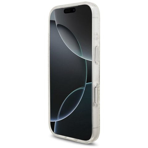 Etui Guess IML Flowers Electro Pearl Strap MagSafe do iPhone 17 Pro biały