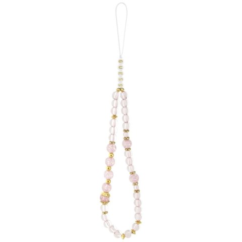 Etui Guess IML Flowers Pearl Strap MagSafe do iPhone 17 Pro Max różowy