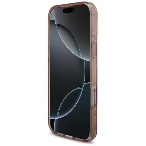 Etui Guess IML Flowers Pearl Strap MagSafe do iPhone 17 Pro Max różowy