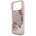 Etui Guess IML Flowers Pearl Strap MagSafe do iPhone 17 Pro Max różowy