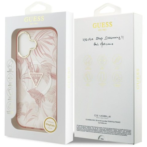 Etui Guess Jungle Tonal Triangle MagSafe do iPhone 17 różowy