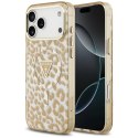 Etui Guess Leopard Glitter MagSafe do iPhone 17 Pro brązowy