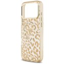 Etui Guess Leopard Glitter MagSafe do iPhone 17 Pro brązowy