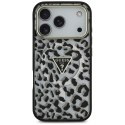 Etui Guess Leopard Glitter MagSafe do iPhone 17 Pro czarny