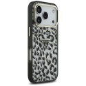 Etui Guess Leopard Glitter MagSafe do iPhone 17 Pro czarny