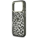 Etui Guess Leopard Glitter MagSafe do iPhone 17 Pro czarny