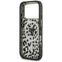 Etui Guess Leopard Glitter MagSafe do iPhone 17 Pro czarny