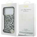 Etui Guess Leopard Glitter MagSafe do iPhone 17 Pro czarny
