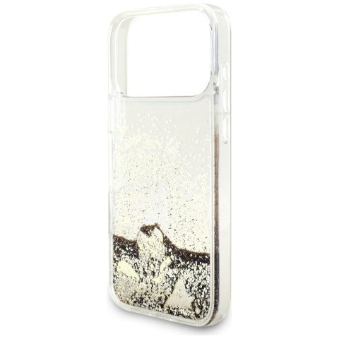 Etui Guess Liq. Glitter 4 Charms do iPhone 17 Pro złoty