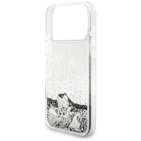 Etui Guess Liq. Glitter Charms do iPhone 17 Pro Max srebrny