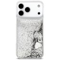 Etui Guess Liq. Glitter Charms do iPhone 17 Pro srebrny