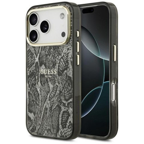 Etui Guess Python Pattern MagSafe do iPhone 17 Pro czarny