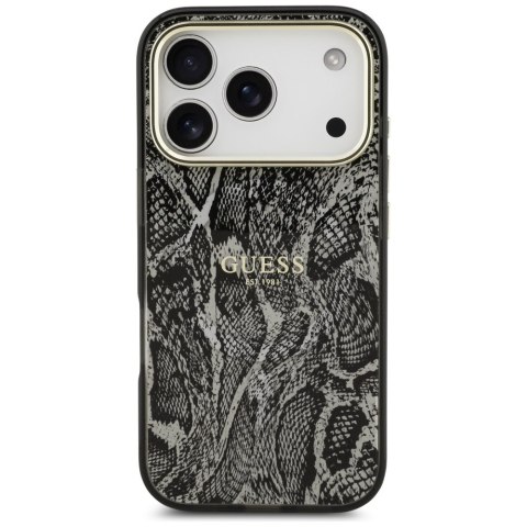 Etui Guess Python Pattern MagSafe do iPhone 17 Pro czarny