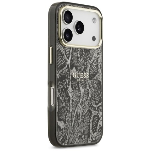 Etui Guess Python Pattern MagSafe do iPhone 17 Pro czarny