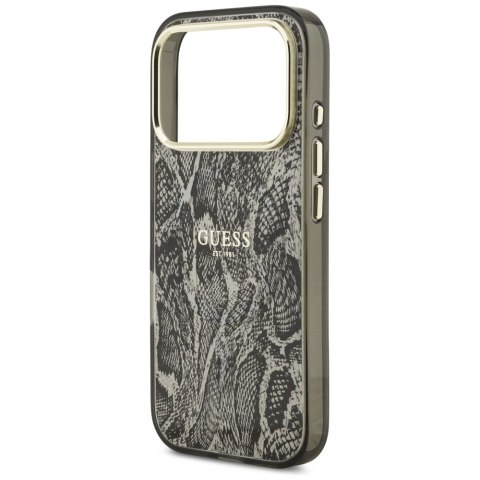 Etui Guess Python Pattern MagSafe do iPhone 17 Pro czarny