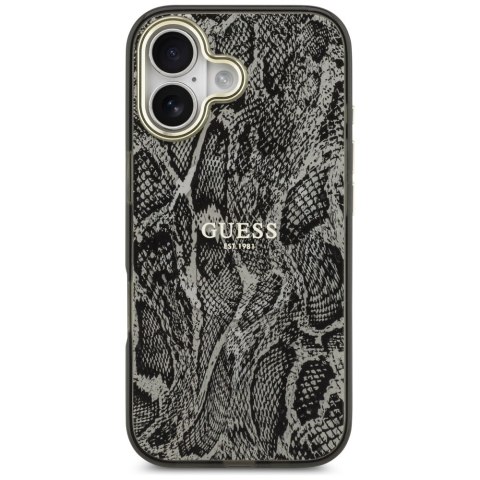 Etui Guess Python Pattern MagSafe do iPhone 17 czarny