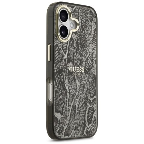 Etui Guess Python Pattern MagSafe do iPhone 17 czarny