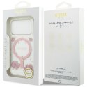 Etui Guess Resin Flowers Glitter MagSafe do iPhone 17 Pro różowy