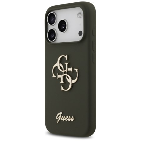 Etui Guess Silicone Big 4G Script do iPhone 17 Pro Max khaki