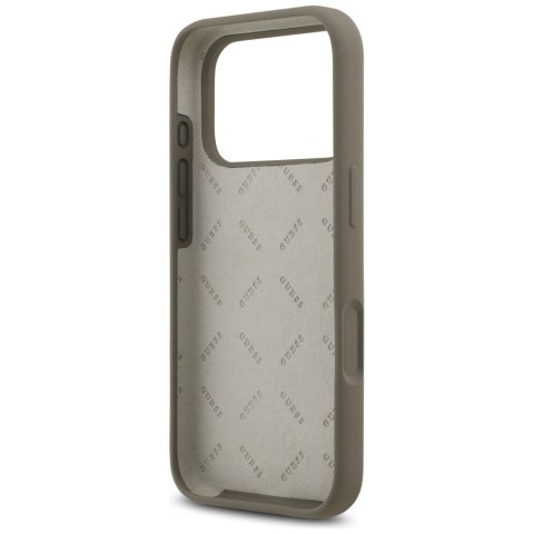 Etui Guess Silicone Big 4G Script do iPhone 17 Pro brązowy