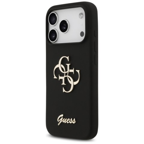 Etui Guess Silicone Big 4G Script do iPhone 17 Pro czarny
