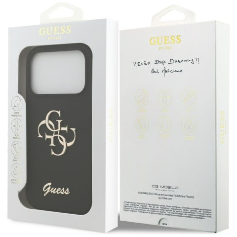 Etui Guess Silicone Big 4G Script do iPhone 17 Pro czarny