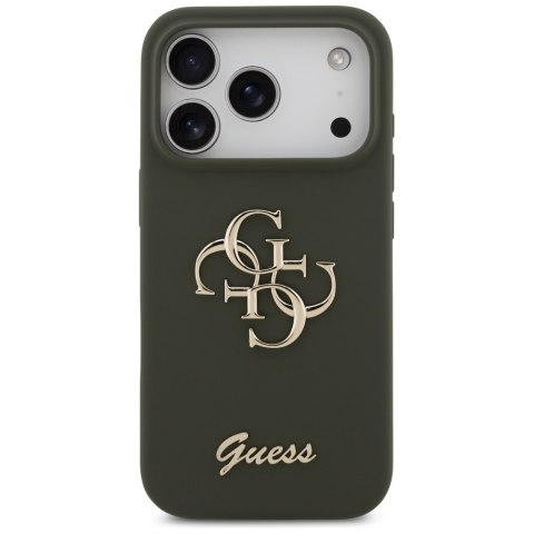Etui Guess Silicone Big 4G Script do iPhone 17 Pro khaki