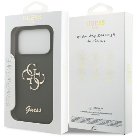 Etui Guess Silicone Big 4G Script do iPhone 17 Pro khaki