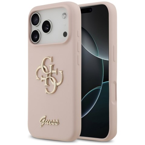 Etui Guess Silicone Big 4G Script do iPhone 17 Pro różowy