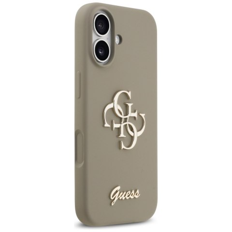 Etui Guess Silicone Big 4G Script do iPhone 17 brązowy