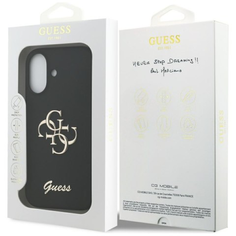 Etui Guess Silicone Big 4G Script do iPhone 17 czarny