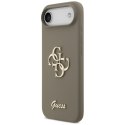Etui Guess Silicone Big 4G Script do iPhone Air brązowy
